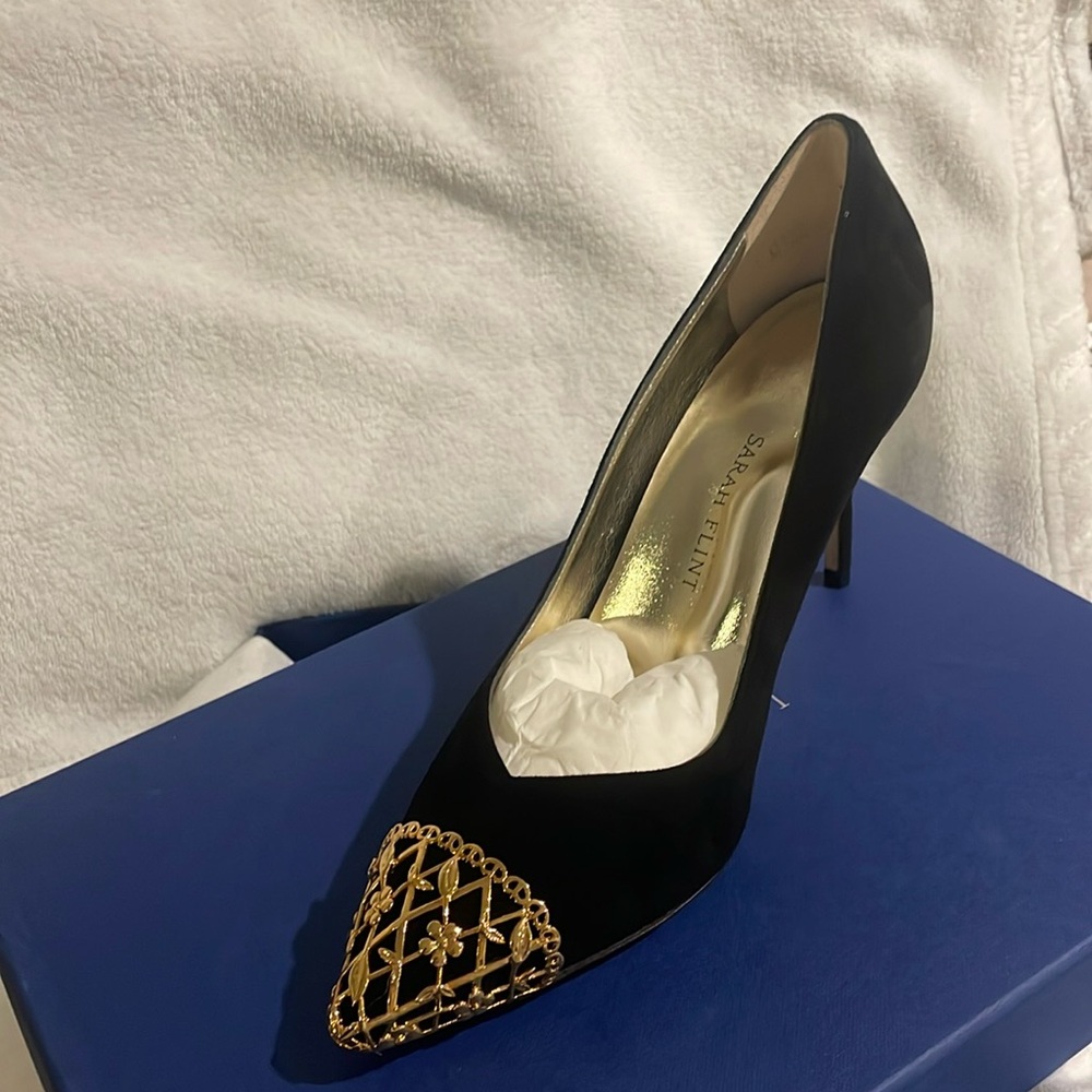 Sarah Flint limited Edition black suede Perfect pump 85
